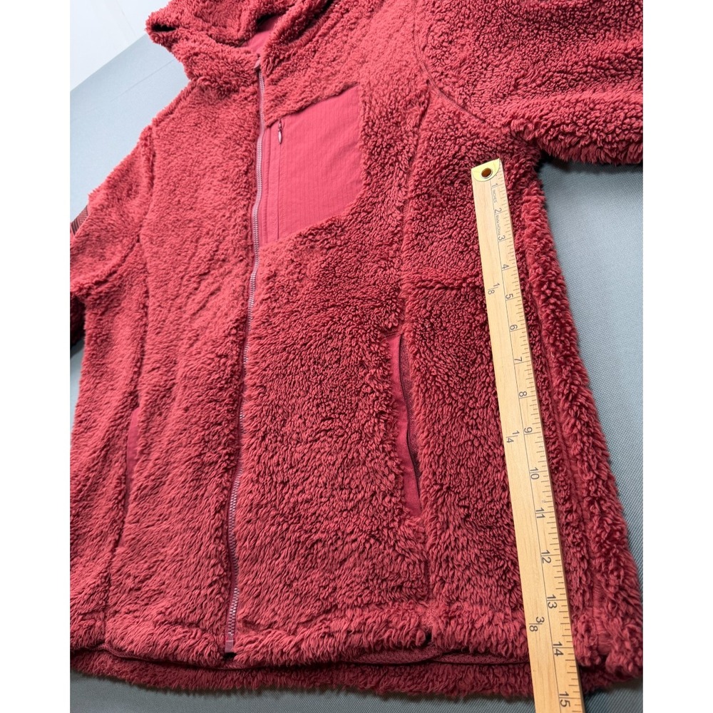 Grunt Style Sherpa Fleece Hooded Jacket Full Zip Flag Patch Red | Men's Medium - Picture 7 of 16